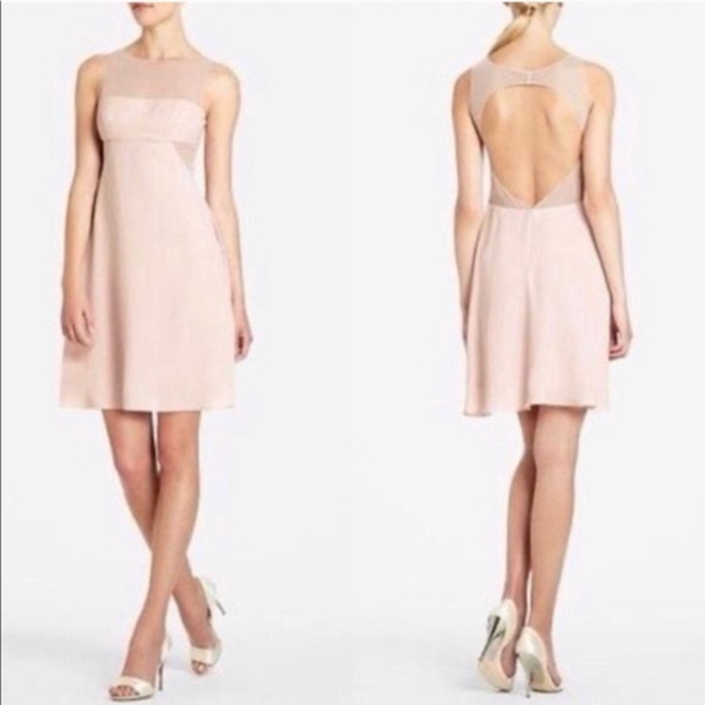 BCBG MaxAzria cutout pink powder mini dress